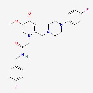 molecular formula C26H28F2N4O3 B3414306 N-[(4-fluorophenyl)methyl]-2-(2-{[4-(4-fluorophenyl)piperazin-1-yl]methyl}-5-methoxy-4-oxo-1,4-dihydropyridin-1-yl)acetamide CAS No. 946319-63-7