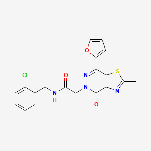 molecular formula C19H15ClN4O3S B3414465 N-(2-chlorobenzyl)-2-(7-(furan-2-yl)-2-methyl-4-oxothiazolo[4,5-d]pyridazin-5(4H)-yl)acetamide CAS No. 946342-27-4