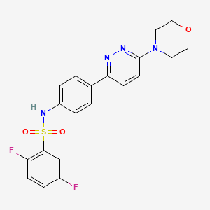 molecular formula C20H18F2N4O3S B3414565 2,5-difluoro-N-{4-[6-(morpholin-4-yl)pyridazin-3-yl]phenyl}benzene-1-sulfonamide CAS No. 946346-95-8