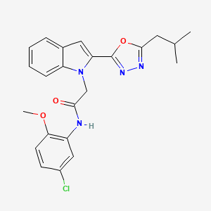 molecular formula C23H23ClN4O3 B3414672 N-(5-chloro-2-methoxyphenyl)-2-{2-[5-(2-methylpropyl)-1,3,4-oxadiazol-2-yl]-1H-indol-1-yl}acetamide CAS No. 946362-29-4