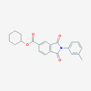 molecular formula C22H21NO4 B341469 Cyclohexyl 2-(3-methylphenyl)-1,3-dioxoisoindole-5-carboxylate 