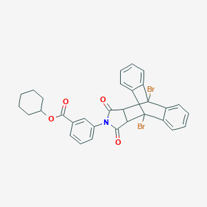 molecular formula C31H25Br2NO4 B341473 Cyclohexyl 3-(1,8-dibromo-16,18-dioxo-17-azapentacyclo[6.6.5.0~2,7~.0~9,14~.0~15,19~]nonadeca-2,4,6,9,11,13-hexaen-17-yl)benzoate (non-preferred name) 