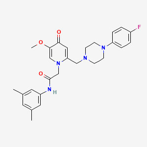 molecular formula C27H31FN4O3 B3414776 N-(3,5-dimethylphenyl)-2-(2-{[4-(4-fluorophenyl)piperazin-1-yl]methyl}-5-methoxy-4-oxo-1,4-dihydropyridin-1-yl)acetamide CAS No. 946367-28-8