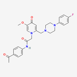 molecular formula C27H29FN4O4 B3414786 N-(4-acetylphenyl)-2-(2-{[4-(4-fluorophenyl)piperazin-1-yl]methyl}-5-methoxy-4-oxo-1,4-dihydropyridin-1-yl)acetamide CAS No. 946367-40-4