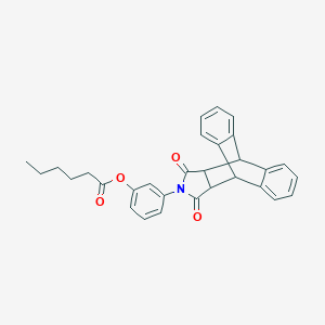 molecular formula C30H27NO4 B341482 3-(16,18-Dioxo-17-azapentacyclo[6.6.5.0~2,7~.0~9,14~.0~15,19~]nonadeca-2,4,6,9,11,13-hexaen-17-yl)phenyl hexanoate (non-preferred name) 