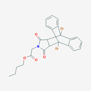 molecular formula C24H21Br2NO4 B341502 Butyl 2-(1,8-dibromo-16,18-dioxo-17-azapentacyclo[6.6.5.02,7.09,14.015,19]nonadeca-2,4,6,9,11,13-hexaen-17-yl)acetate 