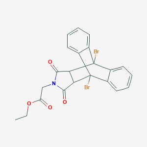 molecular formula C22H17Br2NO4 B341504 ethyl (1,8-dibromo-16,18-dioxo-17-azapentacyclo[6.6.5.0~2,7~.0~9,14~.0~15,19~]nonadeca-2,4,6,9,11,13-hexaen-17-yl)acetate 