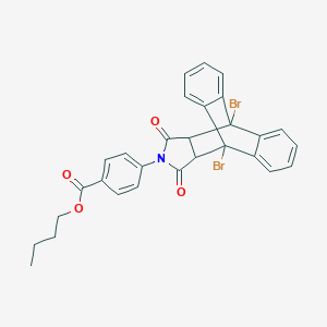 molecular formula C29H23Br2NO4 B341508 Butyl 4-(1,8-dibromo-16,18-dioxo-17-azapentacyclo[6.6.5.0~2,7~.0~9,14~.0~15,19~]nonadeca-2,4,6,9,11,13-hexaen-17-yl)benzoate (non-preferred name) 