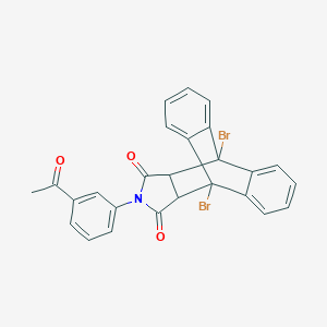 molecular formula C26H17Br2NO3 B341512 17-(3-Acetylphenyl)-1,8-dibromo-17-azapentacyclo[6.6.5.0~2,7~.0~9,14~.0~15,19~]nonadeca-2,4,6,9,11,13-hexaene-16,18-dione (non-preferred name) 