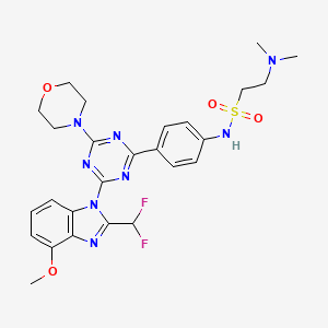 N-(4-(4-(2-(difluoromethyl)-4-methoxy-1H-benzo[d]imidazol-1-yl)-6-morpholino-1,3,5-triazin-2-yl)phenyl)-2-(dimethylamino)ethanesulfonamide