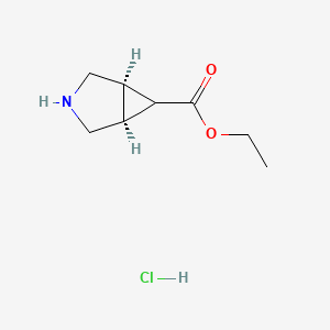 B3415306 Ethyl (1R*,5S*,6r*)-3-azabicyclo[3.1.0]hexane-6-carboxylate hydrochloride CAS No. 1373253-19-0
