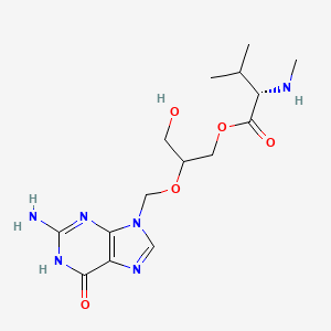 molecular formula C15H25ClN6O5 B3415317 Ganciclovir mono-N-methyl valinate CAS No. 1401661-95-7