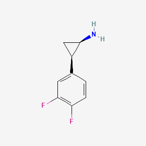 molecular formula C9H9F2N B3415349 (1R,2R)-2-(3,4-difluorophenyl)cyclopropan-1-amine CAS No. 1532594-73-2