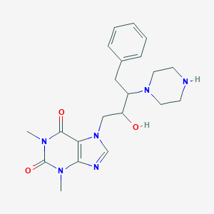 molecular formula C21H28N6O3 B034155 Theophylline, 7-(3-(4-benzyl-1-piperazinyl)-2-hydroxypropyl)- CAS No. 19971-94-9