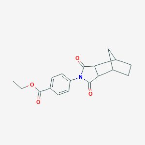 molecular formula C18H19NO4 B341558 ethyl 4-(1,3-dioxooctahydro-2H-4,7-methanoisoindol-2-yl)benzoate 