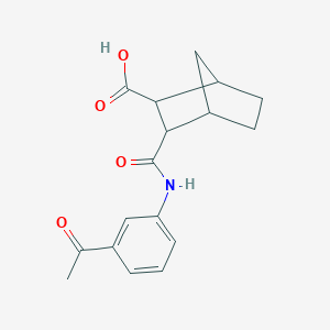 molecular formula C17H19NO4 B341569 3-[(3-Acetylphenyl)carbamoyl]bicyclo[2.2.1]heptane-2-carboxylic acid 