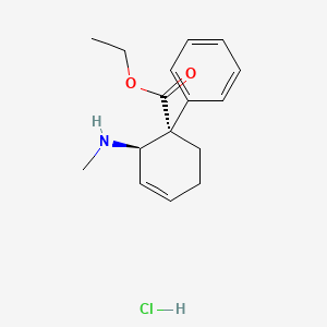 Ethyl trans-(+)-2-(methylamino)-1-phenyl-3-cyclohexene-1-carboxylate hydrochloride