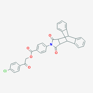molecular formula C33H22ClNO5 B341574 2-(4-Chlorophenyl)-2-oxoethyl 4-(16,18-dioxo-17-azapentacyclo[6.6.5.0~2,7~.0~9,14~.0~15,19~]nonadeca-2,4,6,9,11,13-hexaen-17-yl)benzoate 