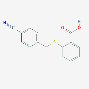 molecular formula C15H11NO2S B034160 2-(4-Cyano-benzylsulfanyl)-benzoic acid CAS No. 100961-52-2