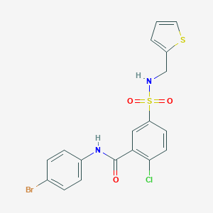 N-(4-bromophenyl)-2-chloro-5-(thiophen-2-ylmethylsulfamoyl)benzamide