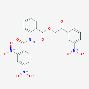 2-{3-Nitrophenyl}-2-oxoethyl 2-({2,4-dinitrobenzoyl}amino)benzoate