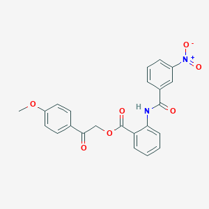 2-(4-Methoxyphenyl)-2-oxoethyl 2-({3-nitrobenzoyl}amino)benzoate