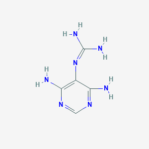 molecular formula C5H9N7 B034165 4,6-Diamino-5-guanidinopyrimidine CAS No. 107930-05-2