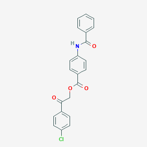 molecular formula C22H16ClNO4 B341685 2-(4-CHLOROPHENYL)-2-OXOETHYL 4-BENZAMIDOBENZOATE 