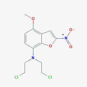 molecular formula C13H14Cl2N2O4 B034171 7-Benzofuranamine, N,N-bis(2-chloroethyl)-4-methoxy-2-nitro- CAS No. 109143-18-2