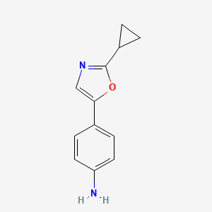 molecular formula C12H12N2O B3417240 4-(2-Cyclopropyl-1,3-oxazol-5-yl)aniline CAS No. 1031130-92-3