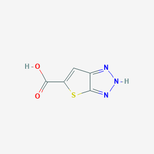 molecular formula C5H3N3O2S B034174 2H-Thieno[2,3-d][1,2,3]triazole-5-carboxylic acid CAS No. 107166-05-2