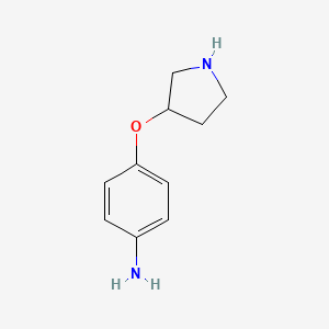 molecular formula C10H14N2O B3417687 4-(Pyrrolidin-3-yloxy)aniline CAS No. 1123169-08-3