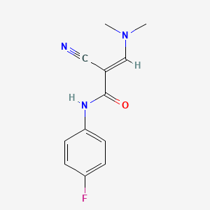 B3417864 (E)-2-cyano-3-(dimethylamino)-N-(4-fluorophenyl)-2-propenamide CAS No. 1164526-52-6