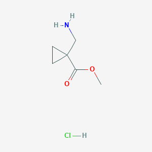 molecular formula C6H12ClNO2 B3417892 Methyl 1-(aminomethyl)cyclopropanecarboxylate hydrochloride CAS No. 1170782-90-7