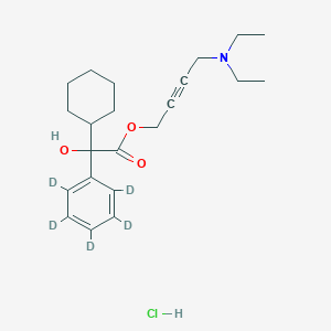 molecular formula C22H32ClNO3 B3417920 4-(diethylamino)but-2-ynyl 2-cyclohexyl-2-hydroxy-2-(2,3,4,5,6-pentadeuteriophenyl)acetate;hydrochloride CAS No. 1173019-04-9