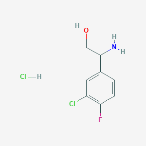 molecular formula C8H10Cl2FNO B3417994 2-Amino-2-(3-chloro-4-fluorophenyl)ethan-1-ol hydrochloride CAS No. 1177282-41-5