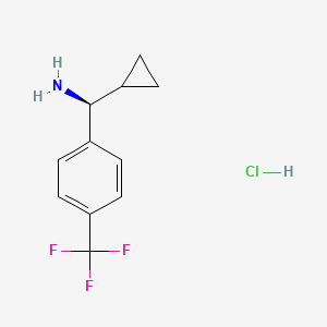 molecular formula C11H13ClF3N B3418591 (S)-Cyclopropyl(4-(trifluoromethyl)phenyl)methanamine hydrochloride CAS No. 1263094-18-3