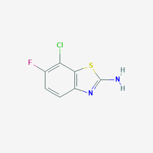 molecular formula C7H4ClFN2S B034186 2-Amino-6-fluoro-7-chloro-1,3-benzothiazole CAS No. 101337-93-3