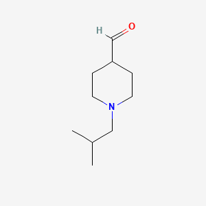 molecular formula C10H19NO B3418703 1-(2-Methylpropyl)piperidine-4-carbaldehyde CAS No. 1273958-39-6