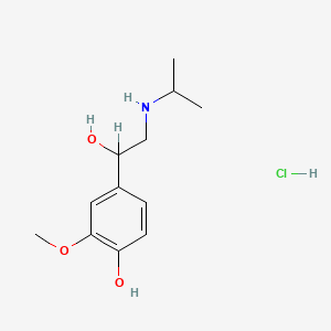 molecular formula C12H20ClNO3 B3418792 alpha-((Isopropylamino)methyl)vanillyl alcohol hydrochloride CAS No. 13015-70-8