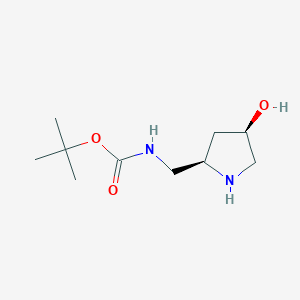 molecular formula C10H20N2O3 B3418856 tert-Butyl (((2R,4R)-4-hydroxypyrrolidin-2-yl)methyl)carbamate CAS No. 1314605-34-9