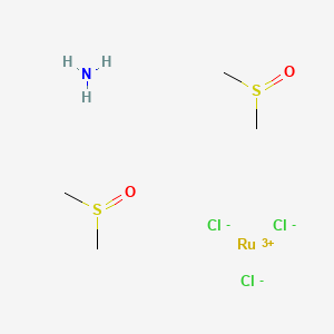 molecular formula C4H15Cl3NO2RuS2 B3419002 Azane;methylsulfinylmethane;ruthenium(3+);trichloride CAS No. 134876-10-1