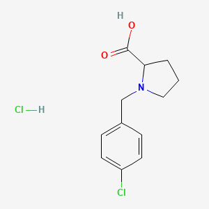 molecular formula C12H15Cl2NO2 B3419058 1-[(4-CHLOROPHENYL)METHYL]PYRROLIDINE-2-CARBOXYLIC ACID HYDROCHLORIDE CAS No. 1359731-74-0