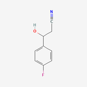 molecular formula C9H8FNO B3419116 3-(4-fluorophenyl)-3-hydroxypropanenitrile CAS No. 136568-65-5