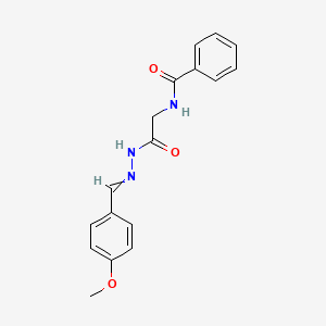molecular formula C17H17N3O3 B3419149 N-[2-[2-[(4-methoxyphenyl)methylidene]hydrazinyl]-2-oxoethyl]benzamide CAS No. 137204-99-0