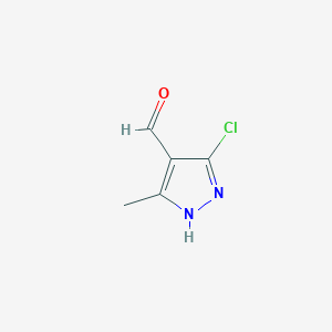 molecular formula C5H5ClN2O B3419231 3-chloro-5-methyl-1H-pyrazole-4-carbaldehyde CAS No. 139157-40-7