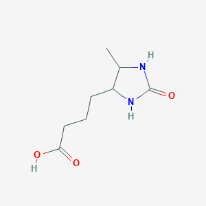 molecular formula C8H14N2O3 B3419292 4-(5-Methyl-2-oxoimidazolidin-4-yl)butanoic acid CAS No. 14036-85-2