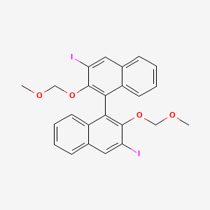 molecular formula C24H20I2O4 B3419333 3-Iodo-1-[3-iodo-2-(methoxymethoxy)naphthalen-1-yl]-2-(methoxymethoxy)naphthalene CAS No. 142010-88-6
