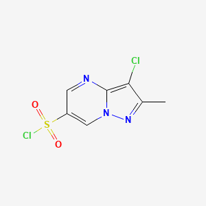 molecular formula C7H5Cl2N3O2S B3419346 3-Chloro-2-methylpyrazolo[1,5-a]pyrimidine-6-sulfonyl chloride CAS No. 1421602-13-2