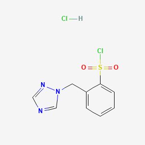 molecular formula C9H9Cl2N3O2S B3419442 2-(1H-1,2,4-triazol-1-ylmethyl)benzene-1-sulfonyl chloride hydrochloride CAS No. 1432681-63-4